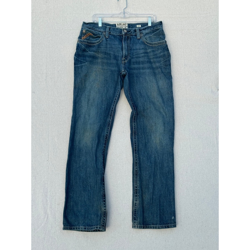 Ariat M4 Relaxed Boot Cut Jeans Mens 34x34 Medium Wash Denim Blue 10022986 - Picture 14 of 16
